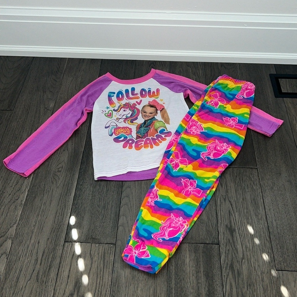 JoJo Siwa unicorn multicolor fleece like pajama set